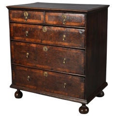 A Burr Oak Veneered Chest of Drawers