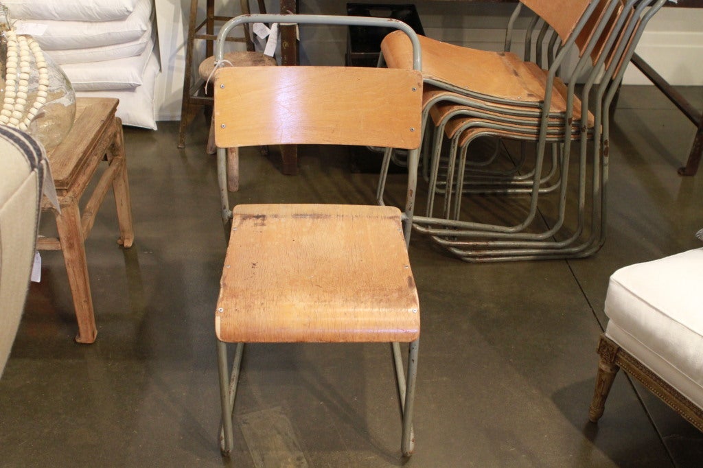 Set of 6 vintage school chairs.