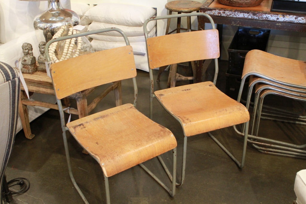 Bentwood Set of  6 Belgian old school chairs For Sale