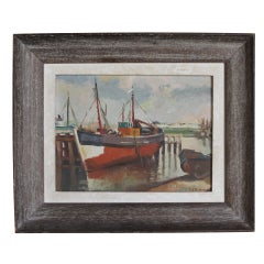 Vintage boat painting