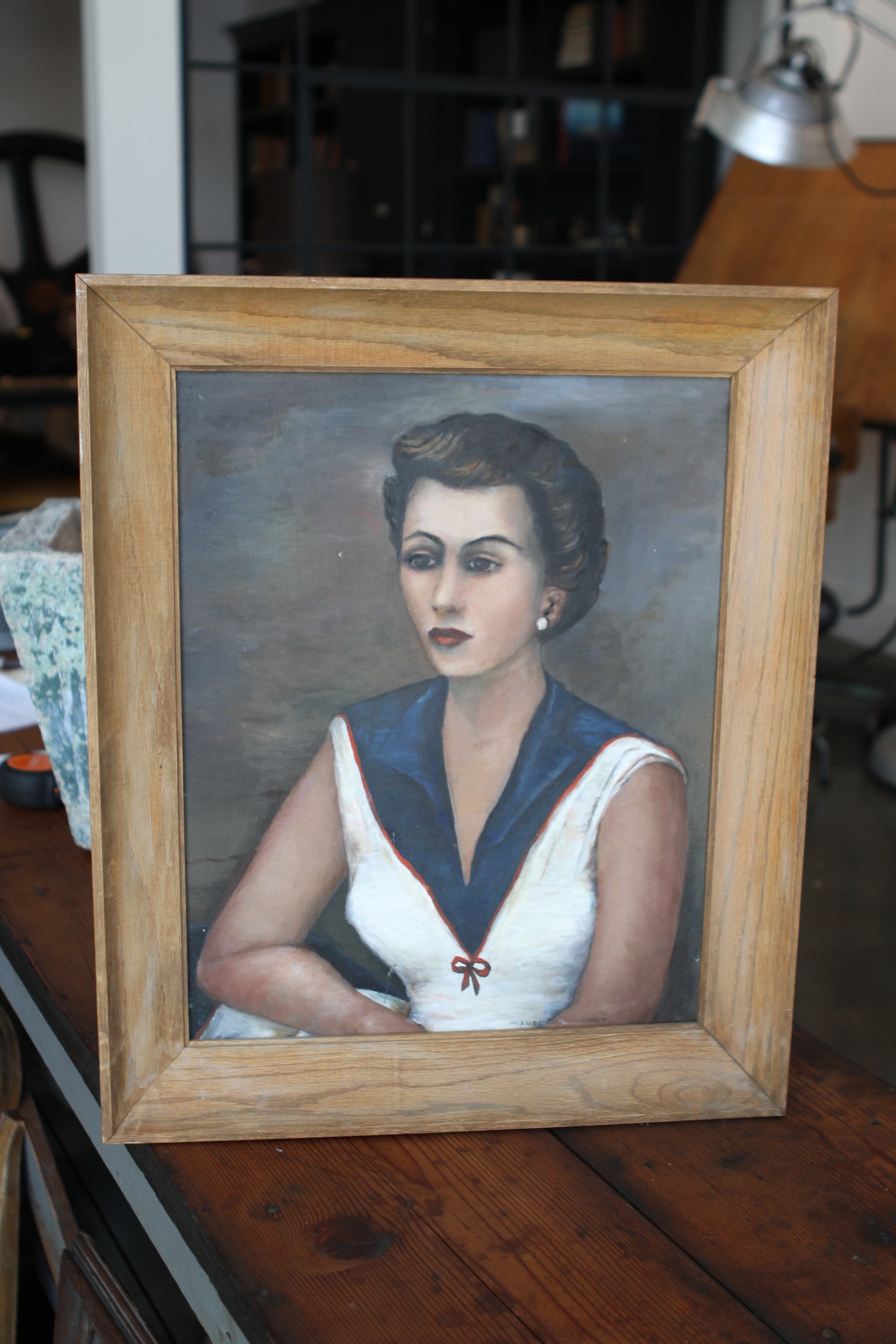 Vintage framed portrait of woman