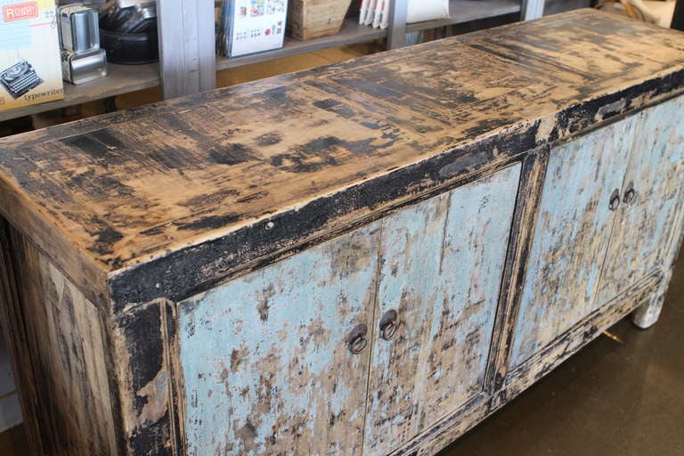 Wonderfully aged cabinet/buffet, with interior shelf.  Great patina.
