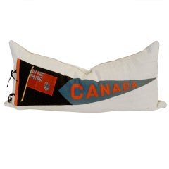 Vintage Canadian pennant pillow