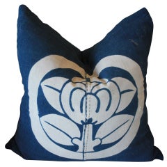 Vintage Japanese Family Crest Pillow