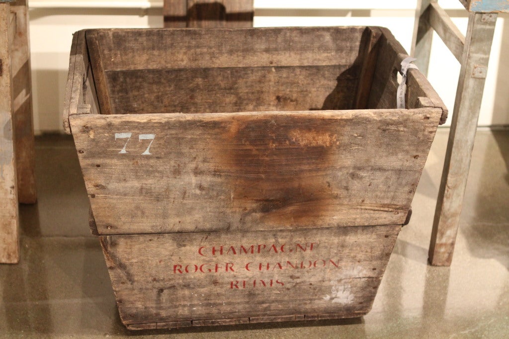 Old French champagne grape crate.