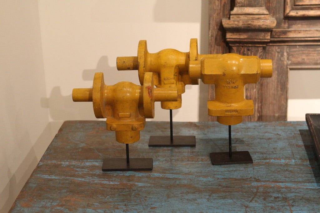 Set of 3 Old Wooden Molds on stands