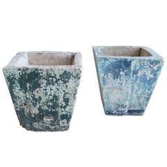 Pair Of Vintage Cement Planters