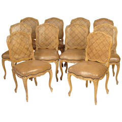 Set of Ten Louis XV Provincial Dining Room Chairs