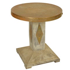Antique Zinc And Copper Occasional Table