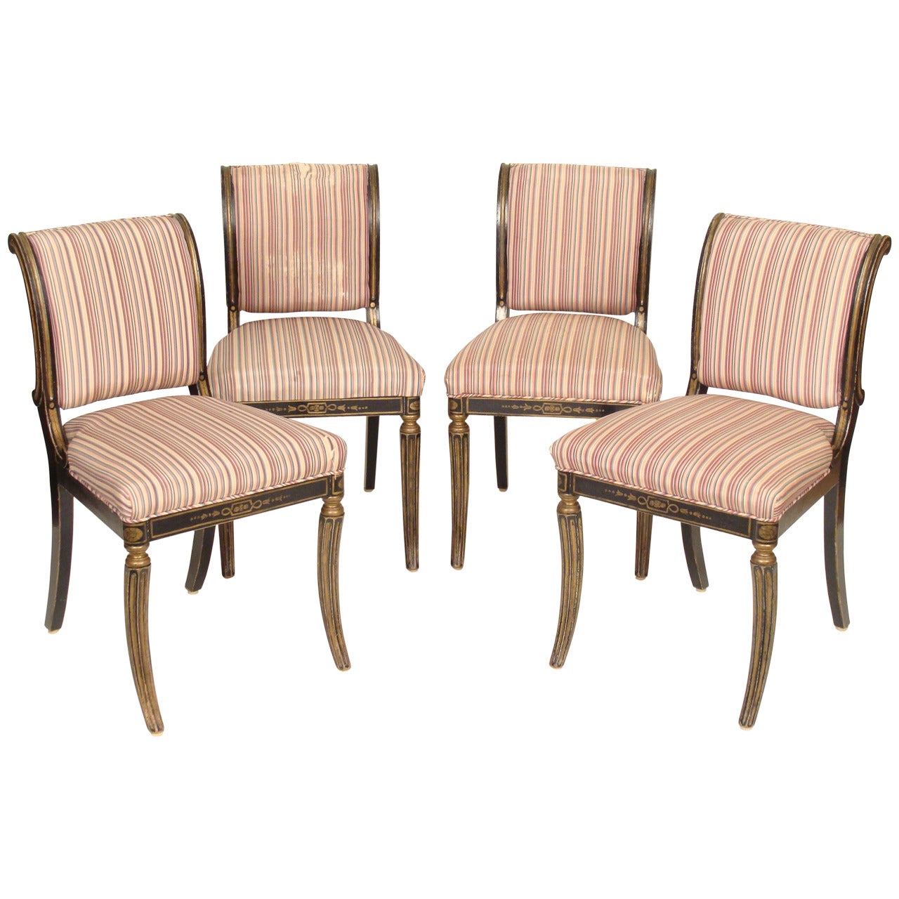 Set of Four English Regency Style Chairs