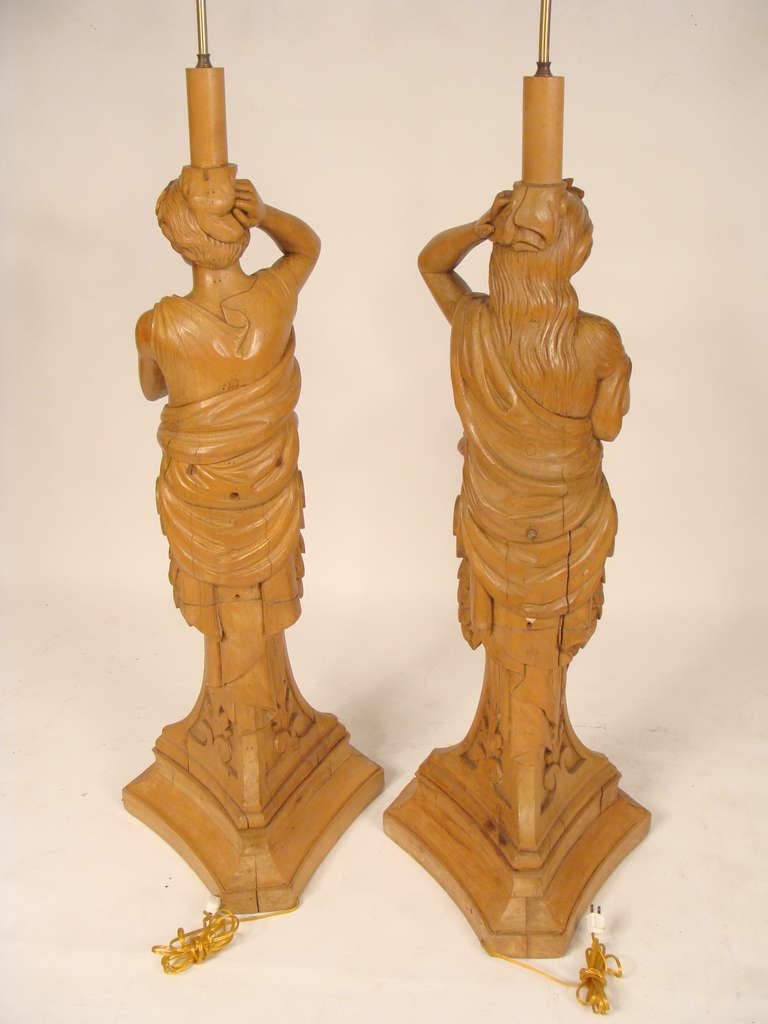 Carved Figural Lamps 1