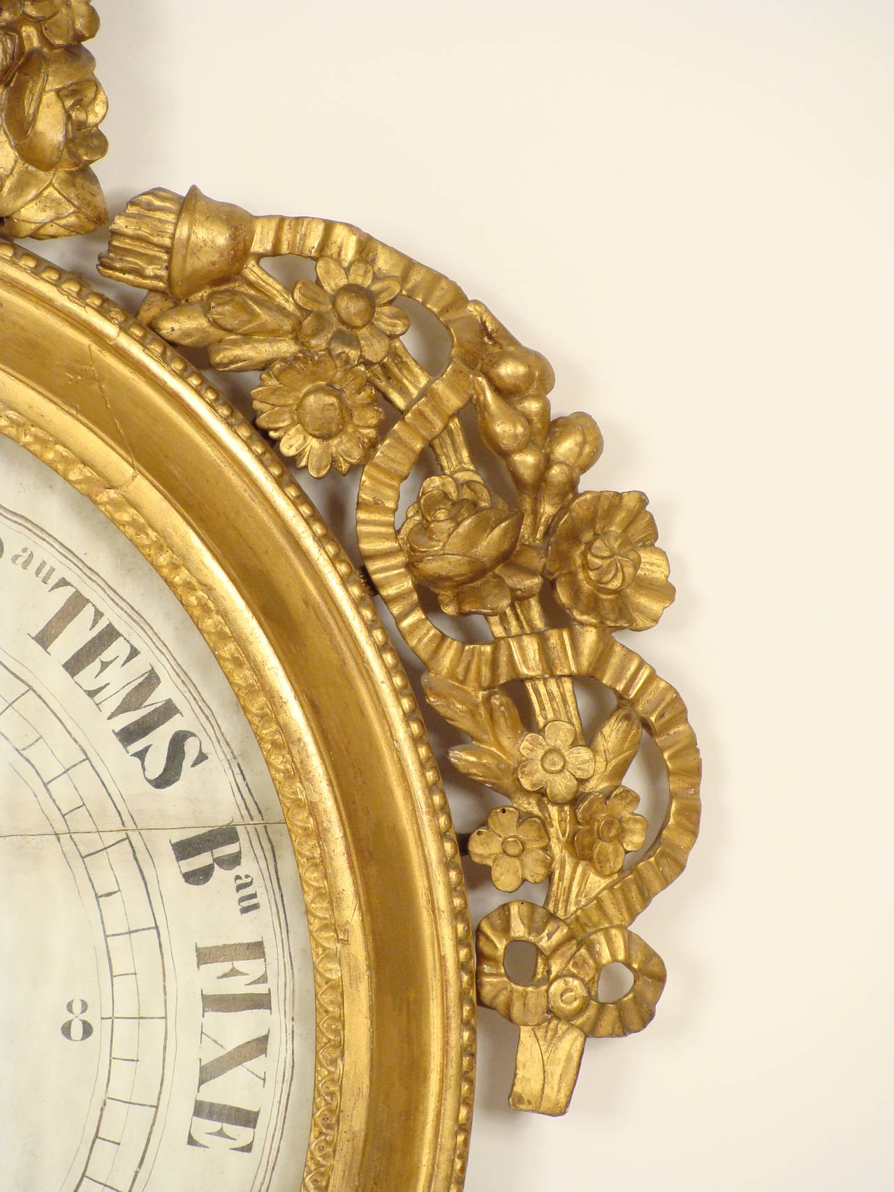 19th Century Louis XVI Style Giltwood Barometer