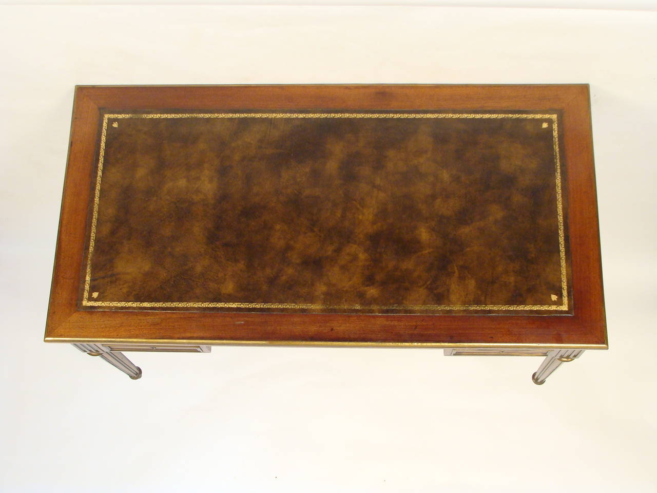 French Louis XVI Style Brass-Mounted Desk