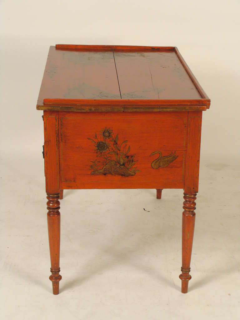Charles X Red Chinoiserie Decorated Writing Table