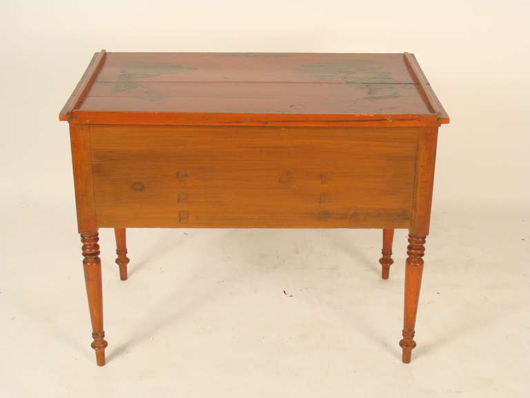 Unknown Red Chinoiserie Decorated Writing Table