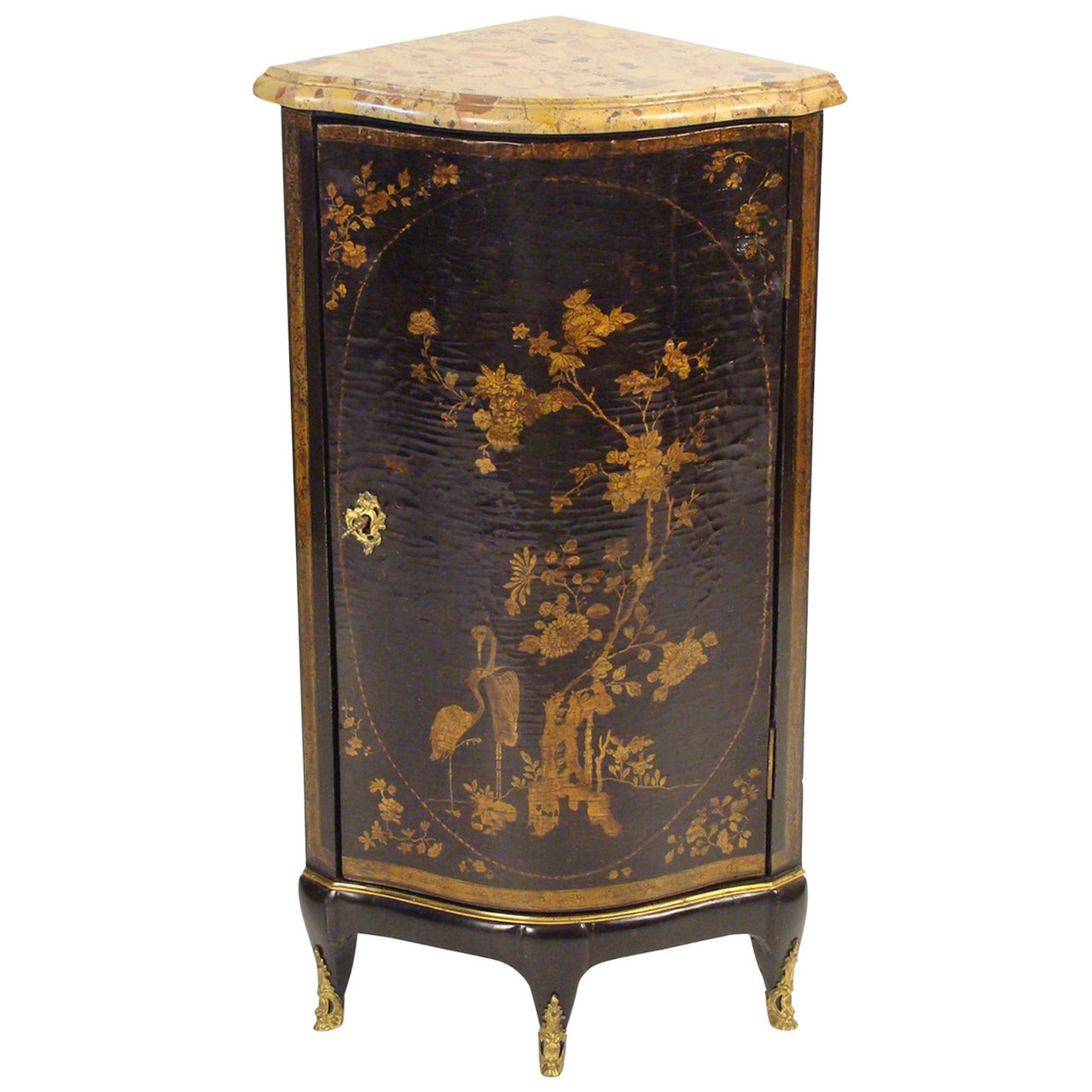 Louis XV Chinoiserie Decorated Corner Cabinet