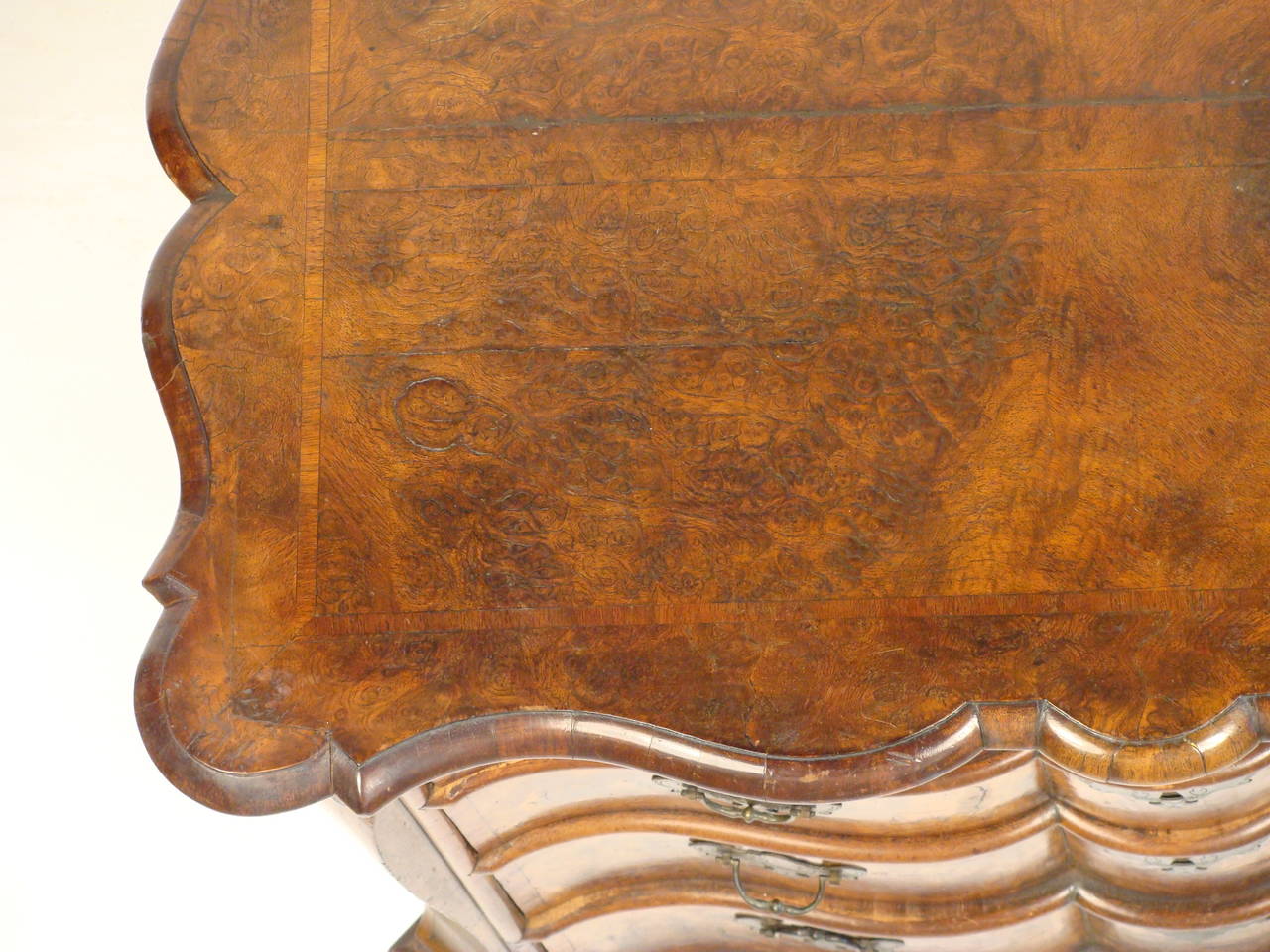 Dutch Burled Walnut Chest of Drawers 1