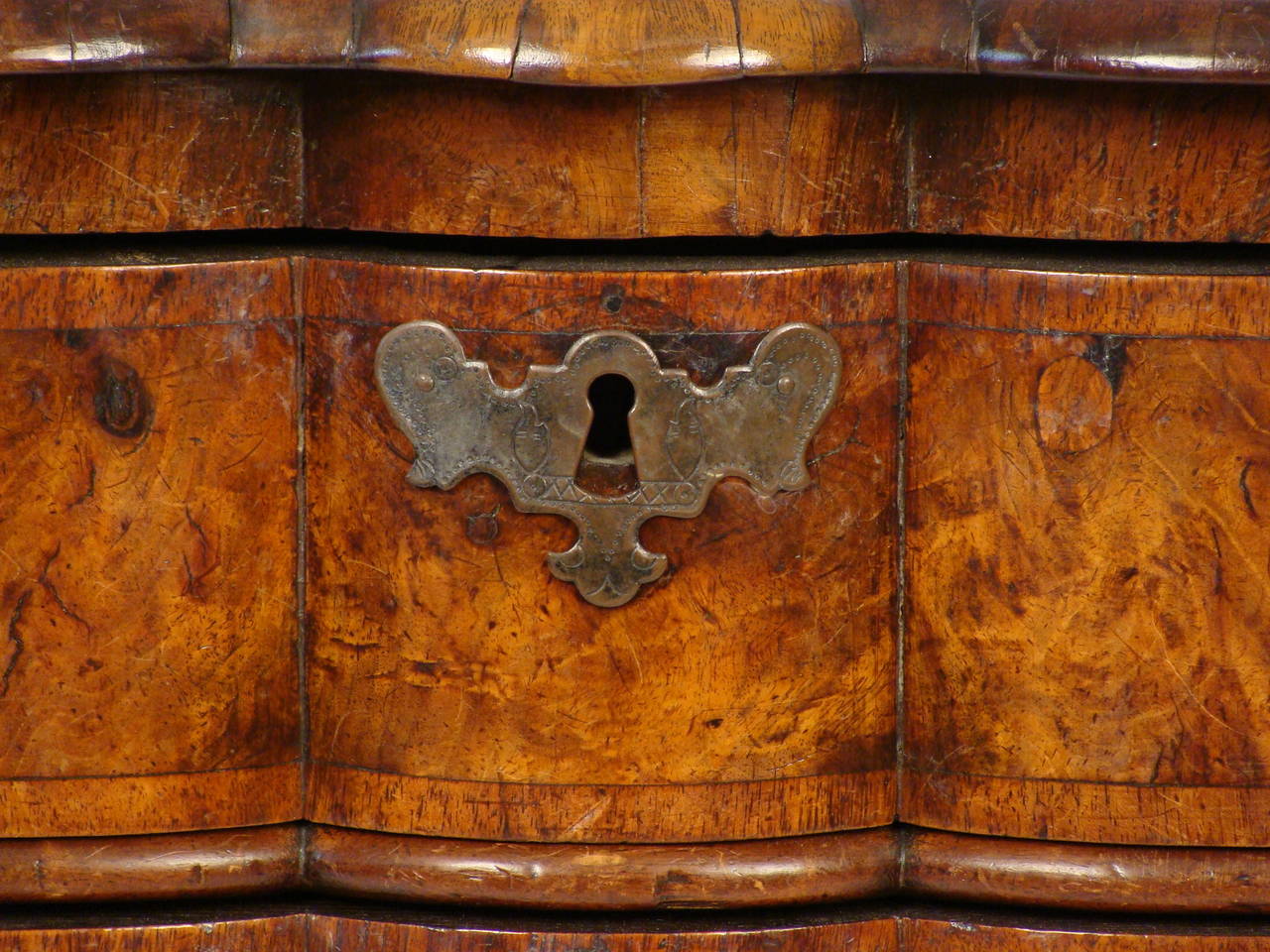 Dutch Burled Walnut Chest of Drawers 2