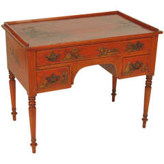 Red Chinoiserie Decorated Writing Table