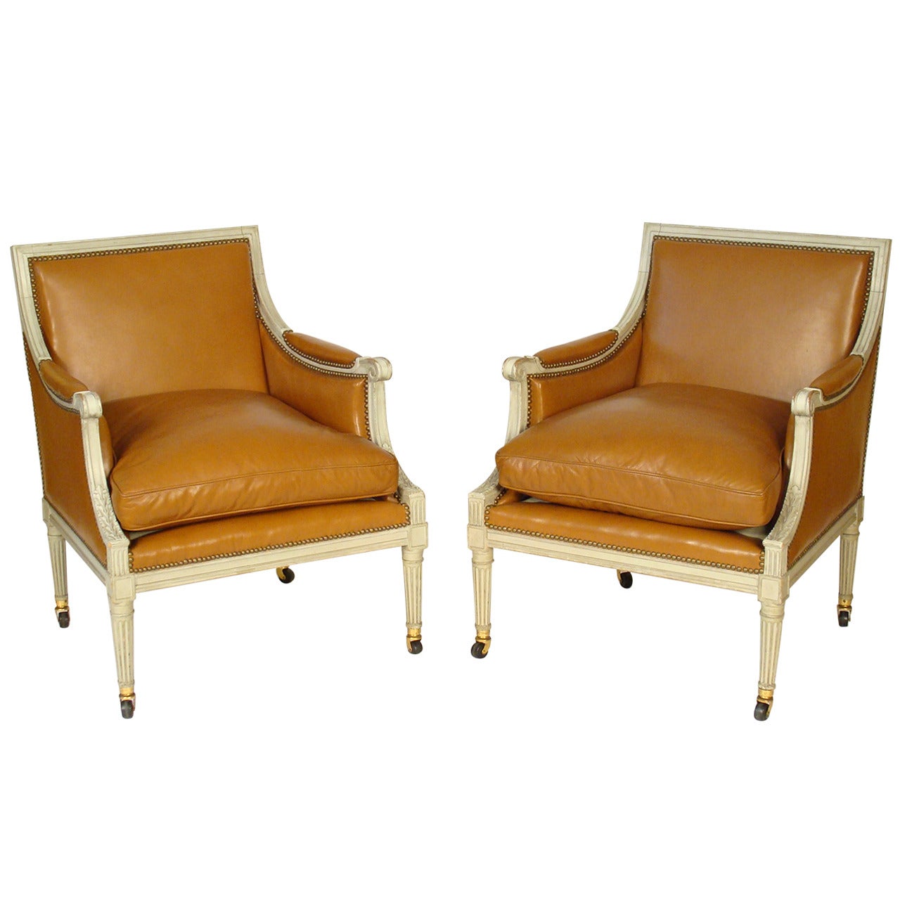 Pair of Louis XVI Style Bergeres