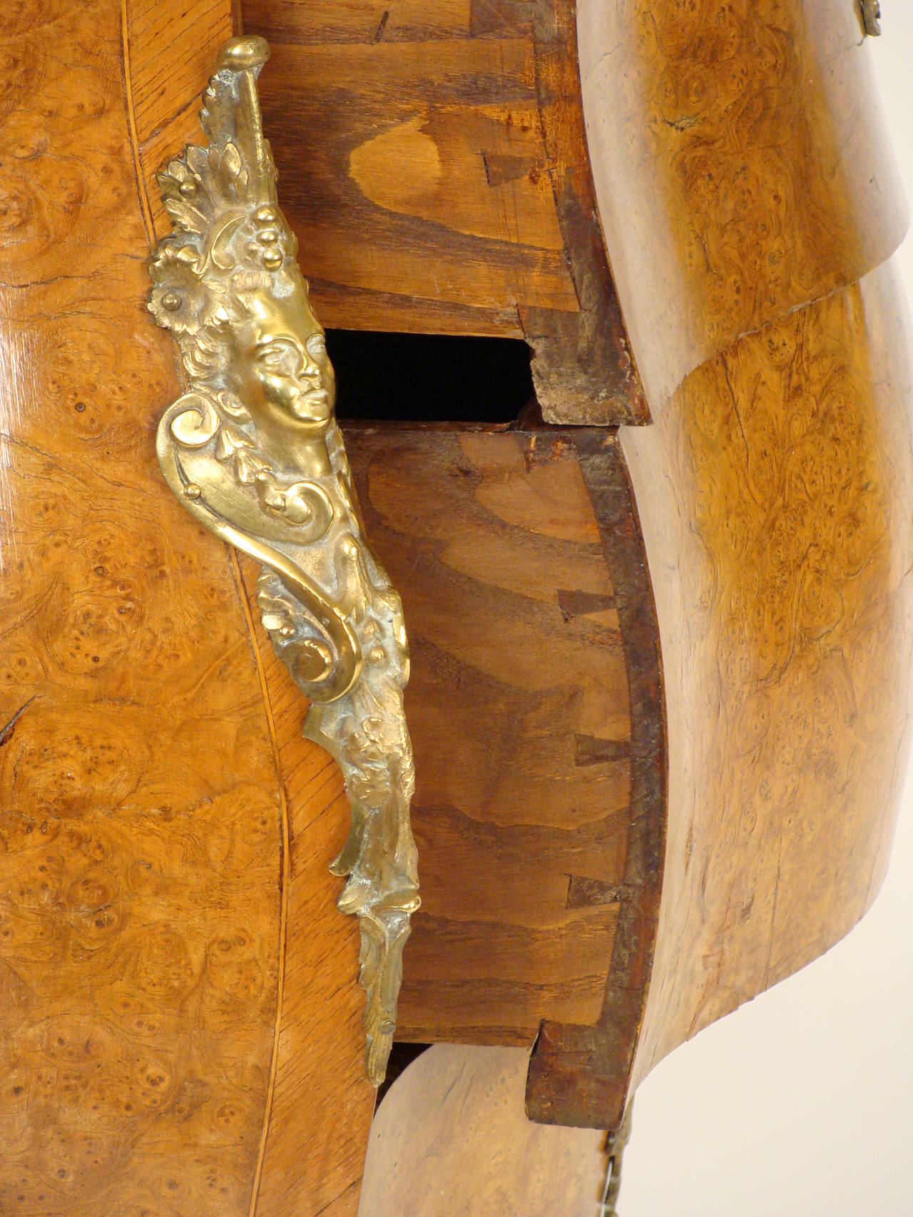 Louis XV Burled Elm Commode 2