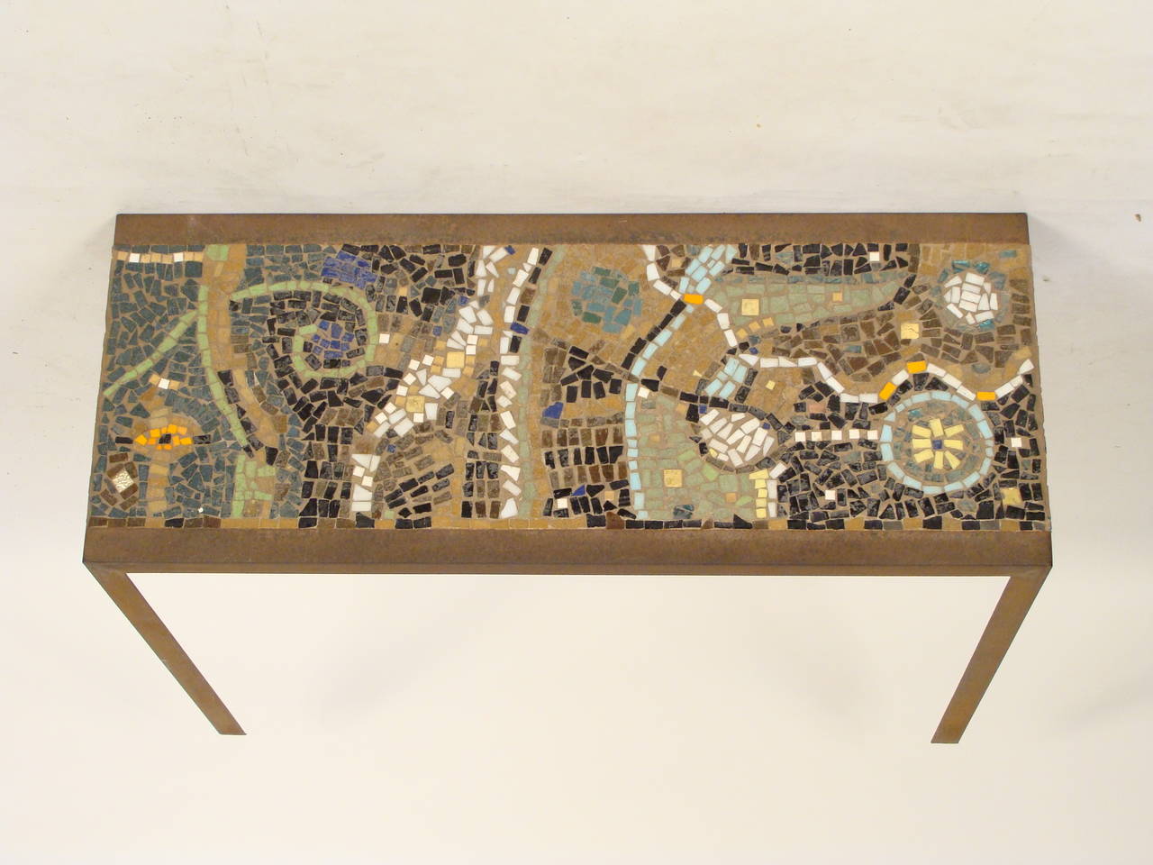 Modern Mosaic Tile Top Console Table