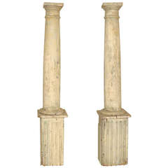 Pair of Crusty Painted Columns 7