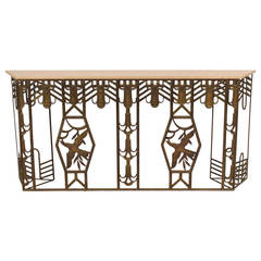 Art Deco Style Bronze Console Table