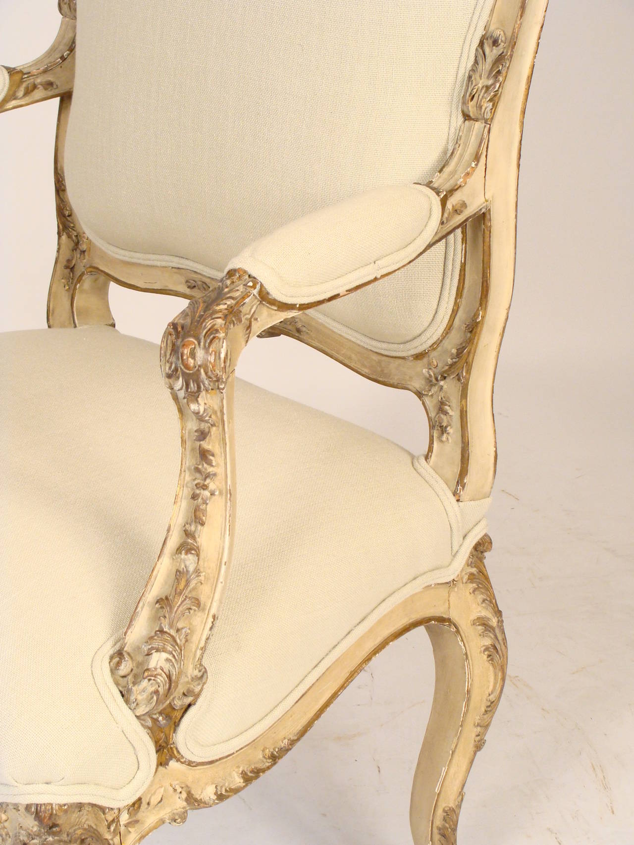 Gold Leaf 19th Century Louis XV Armchair