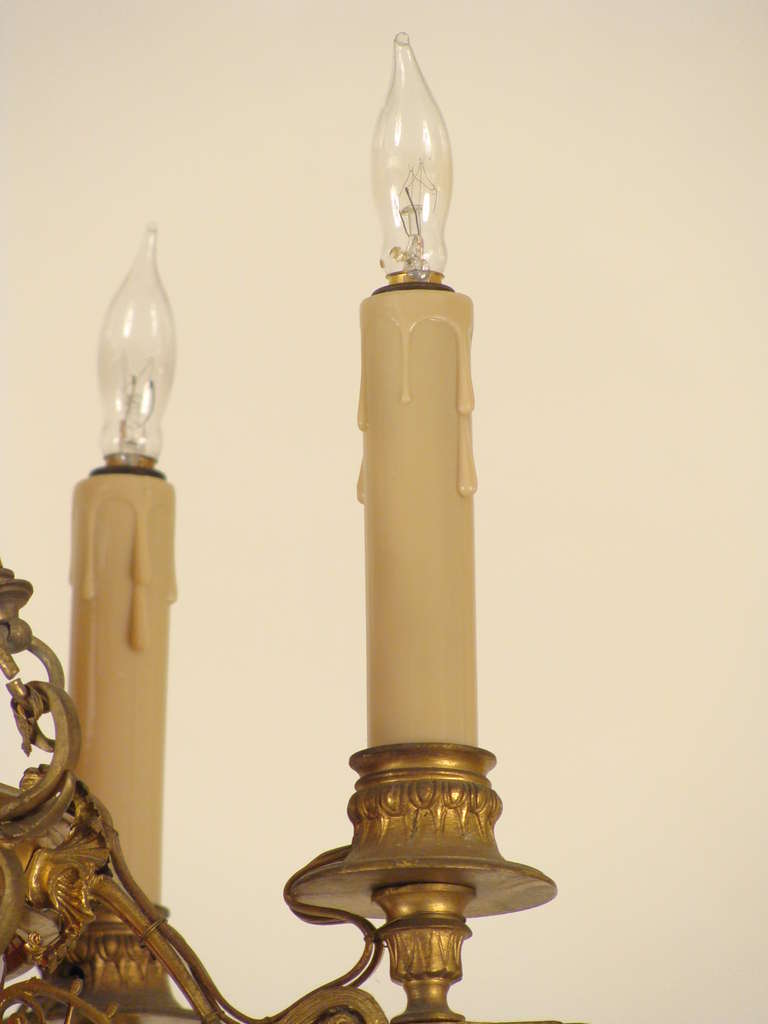 Ruby Glass and Gilt Bronze Chandelier 4