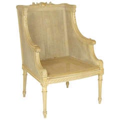 Louis XVI style painted bergere