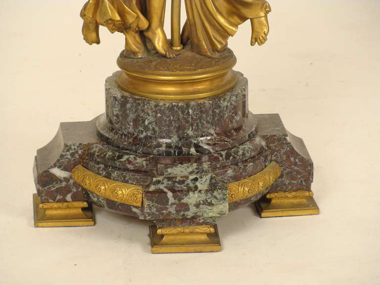 Neoclassical Gilt Bronze Lamp In Good Condition In Laguna Beach, CA