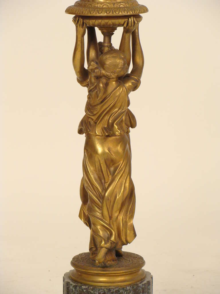 20th Century Neoclassical Gilt Bronze Lamp