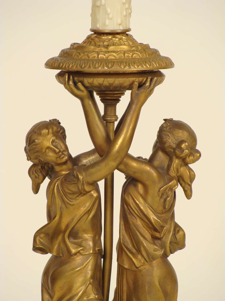 Ormolu Neoclassical Gilt Bronze Lamp