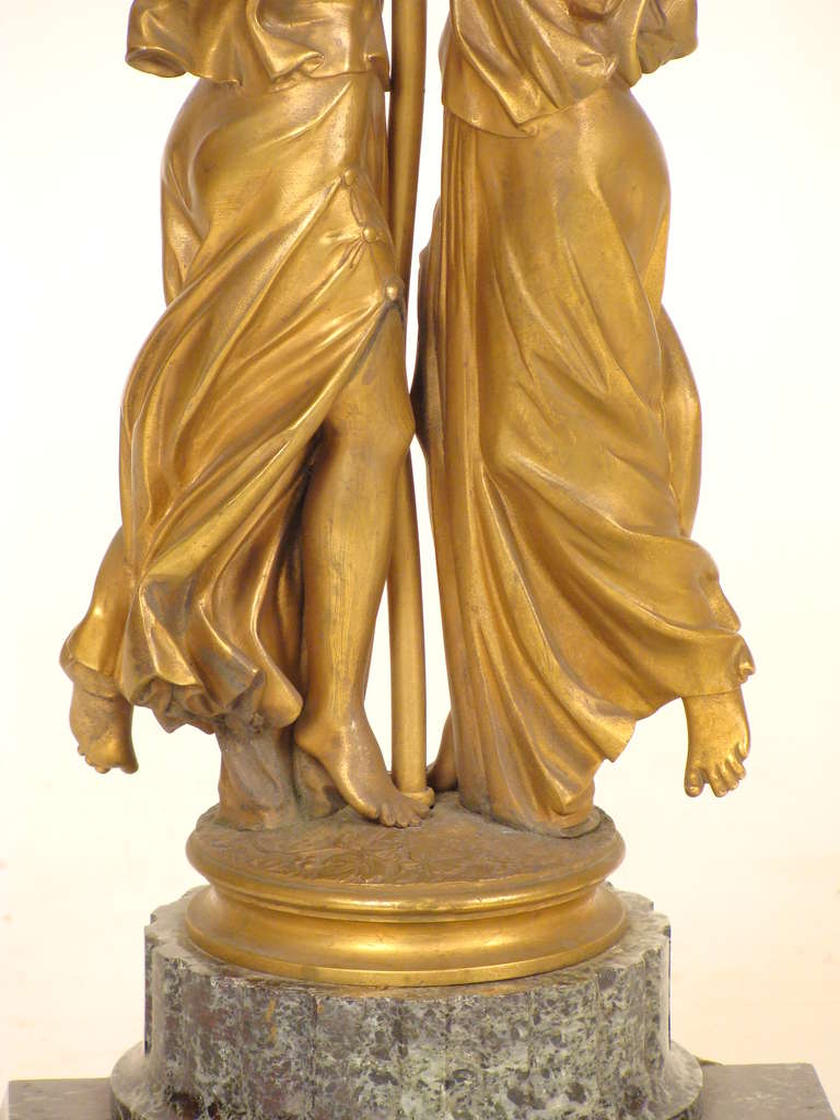 Neoclassical Gilt Bronze Lamp 1