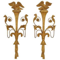 Large Pair Of Neo Classical Wall Sconces