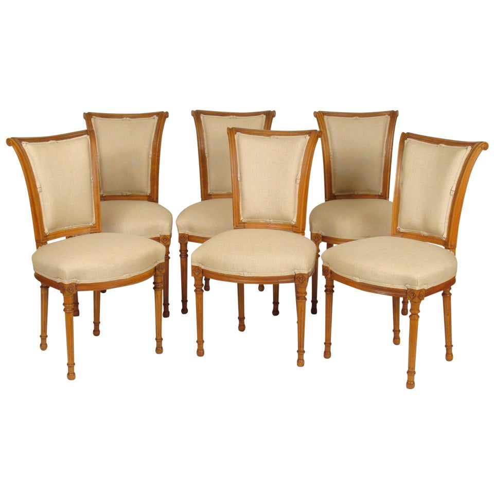 Set of Six Directoire Style Dining Room Chairs