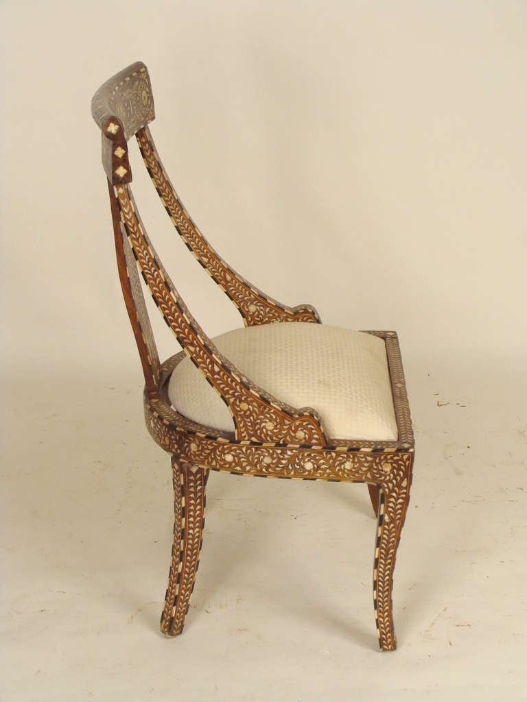 Anglo-Indian Bone Inlaid Side Chair