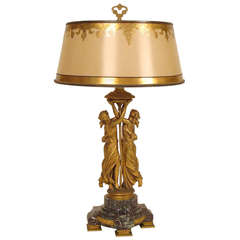 Neoclassical Gilt Bronze Lamp