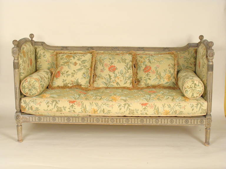 Louis XVI Style Painted Sofa In Good Condition In Laguna Beach, CA