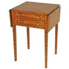 Dutch Marquetry Drop Leaf Table