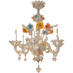 Murano Glass Six-Light Chandelier