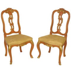 Pair Of Painted Side Chairs