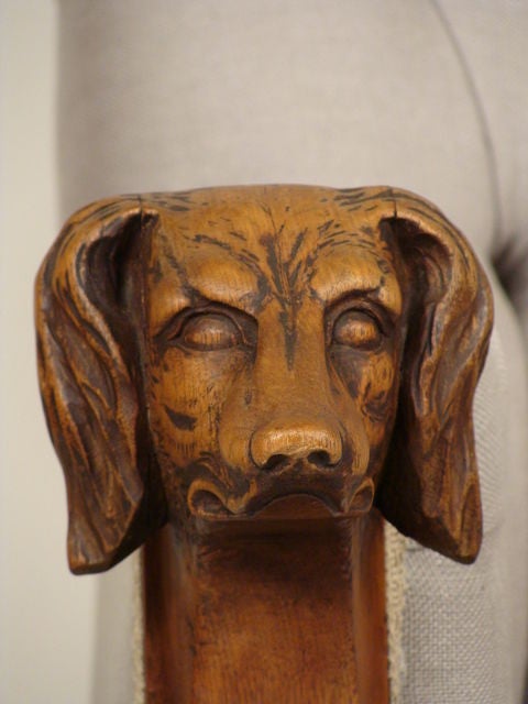 19th Century occasional chair with dog arms