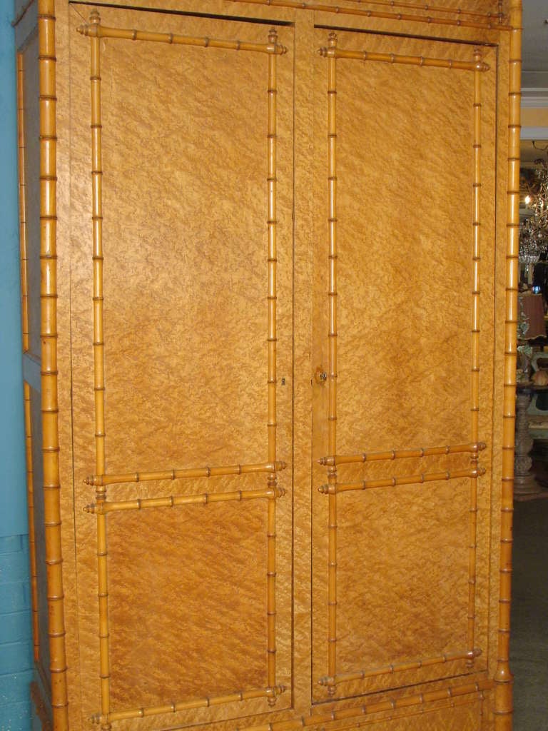 Edwardian Faux bamboo armoire