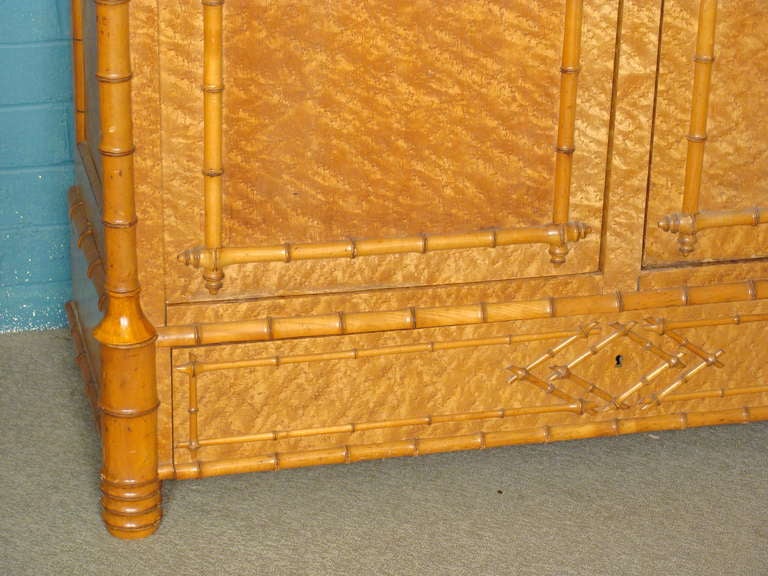 French Faux bamboo armoire