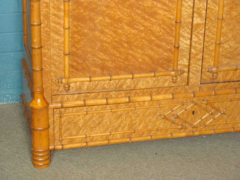 French Faux bamboo armoire