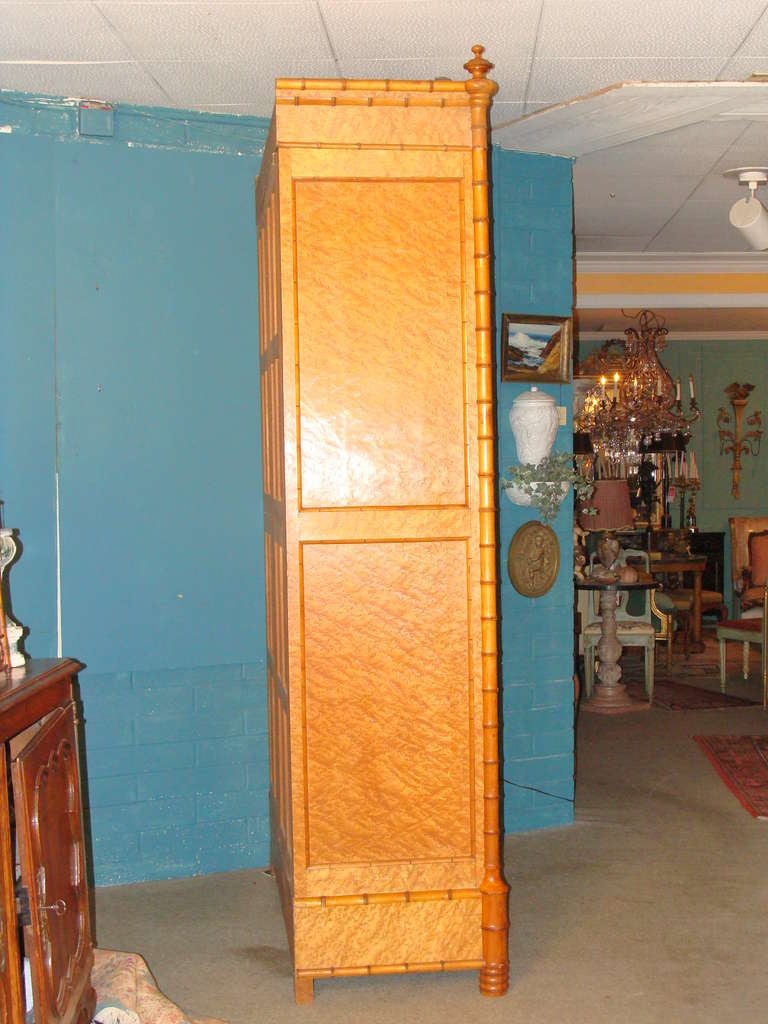 20th Century Faux bamboo armoire