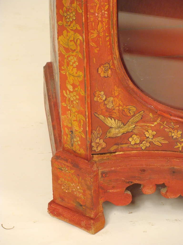 Glass Chinoiserie Decorated Cabinet