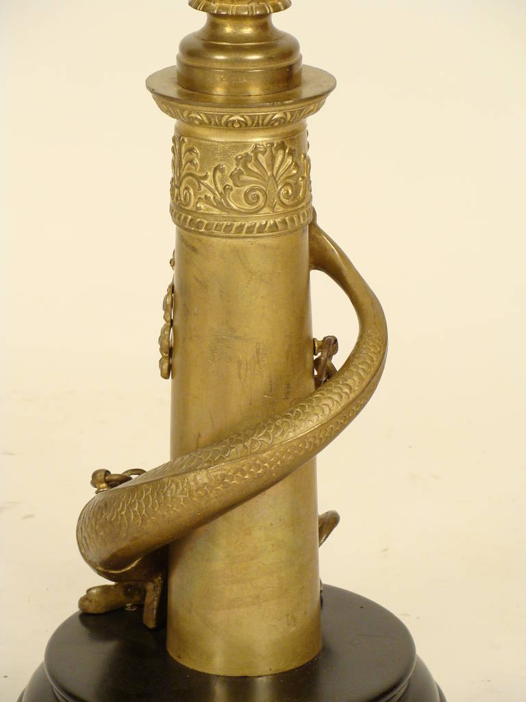 Ormolu Pair of Gilt Bronze Dolphin Form Lamps